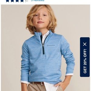Vineyard Vines boys Sankaty performance quarter zip blue size large (16)